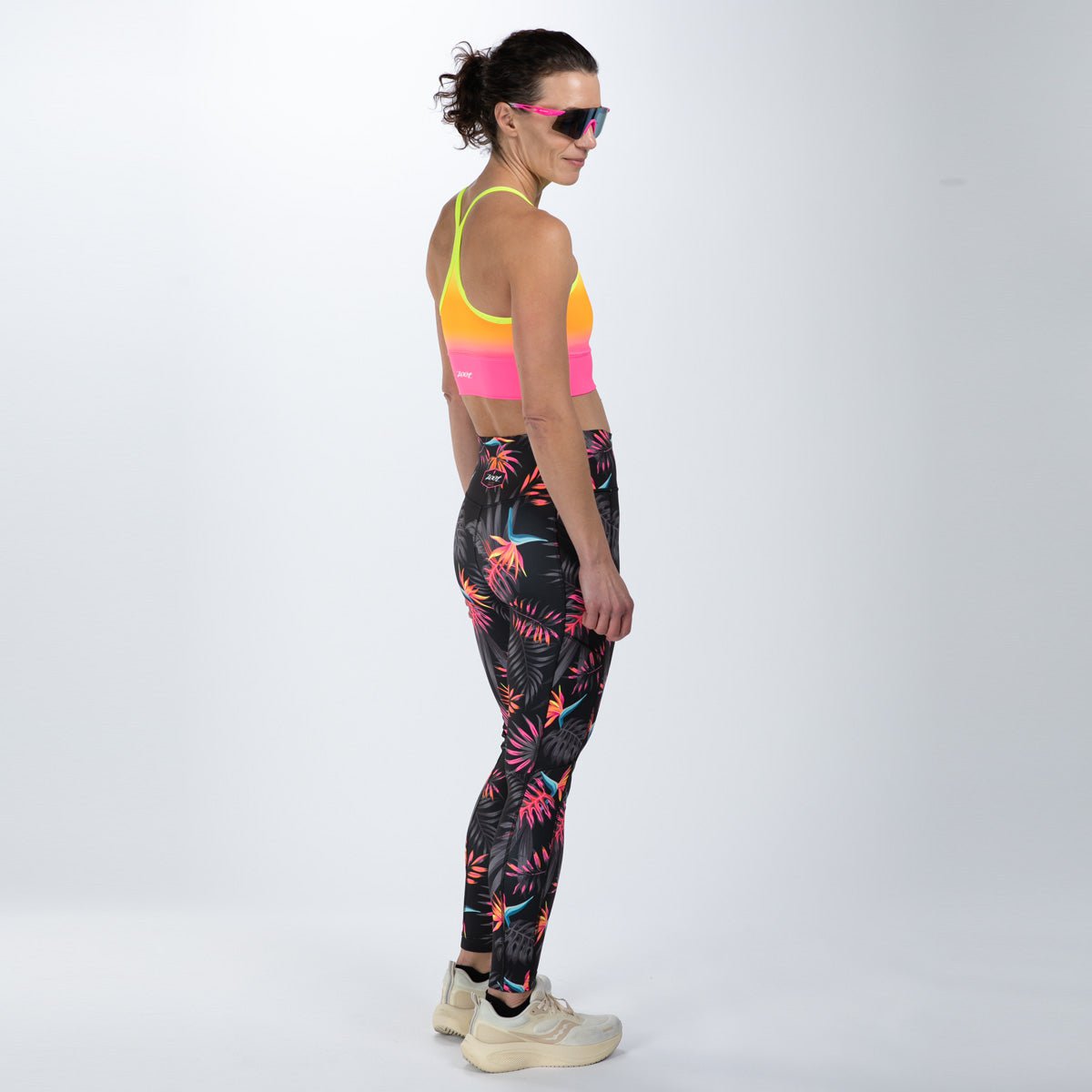 Zoot Sports RUN BOTTOMS Women's Ltd Run High Rise Tight - Tropical Magic