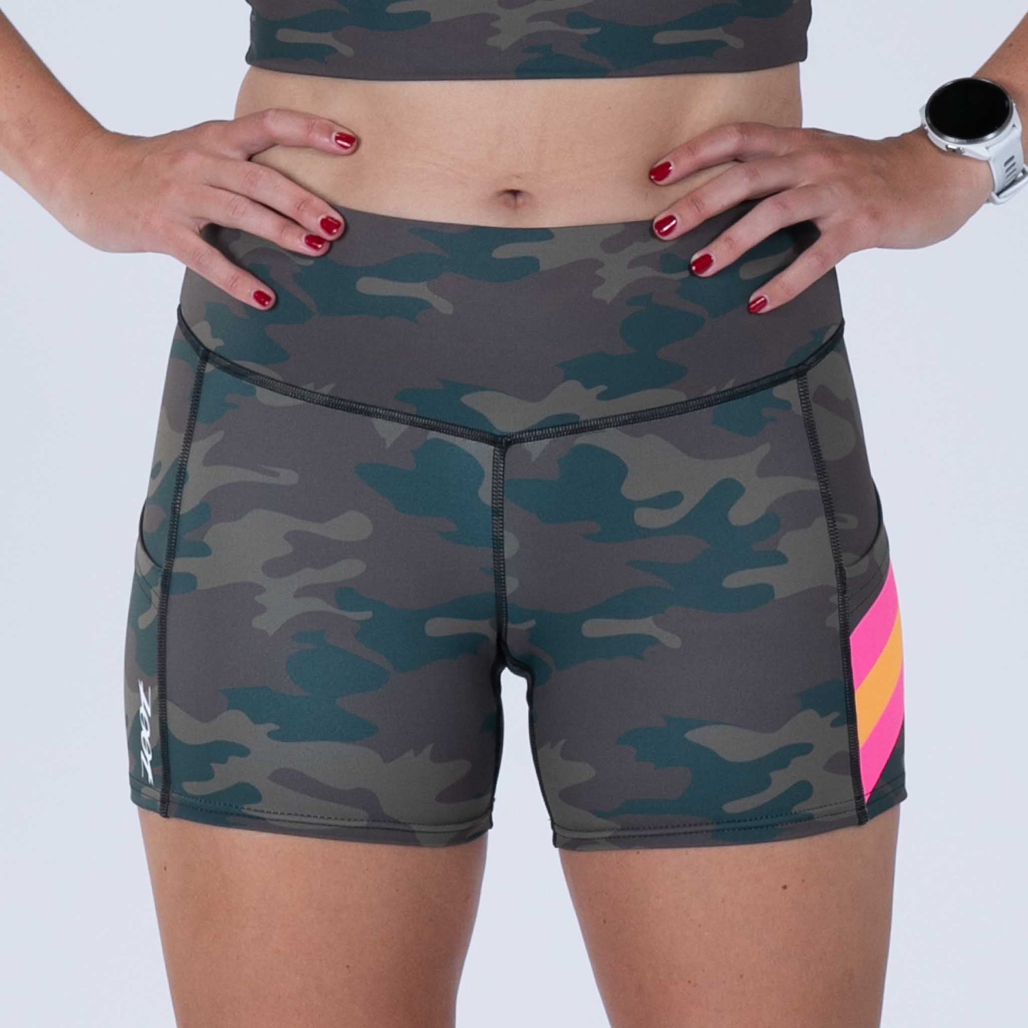 Zoot Sports RUN BOTTOMS Women's Ltd Run Pulse Short - Cali Camo