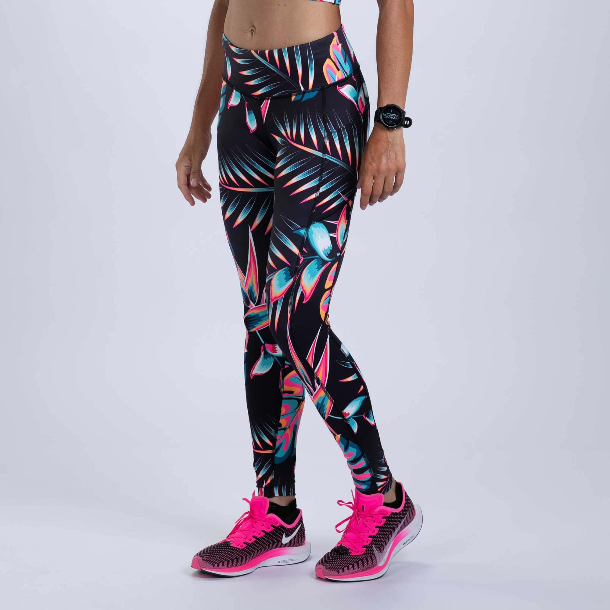 Zoot Sports RUN BOTTOMS Women's Ltd Run Pulse Tight - Koa Tropical