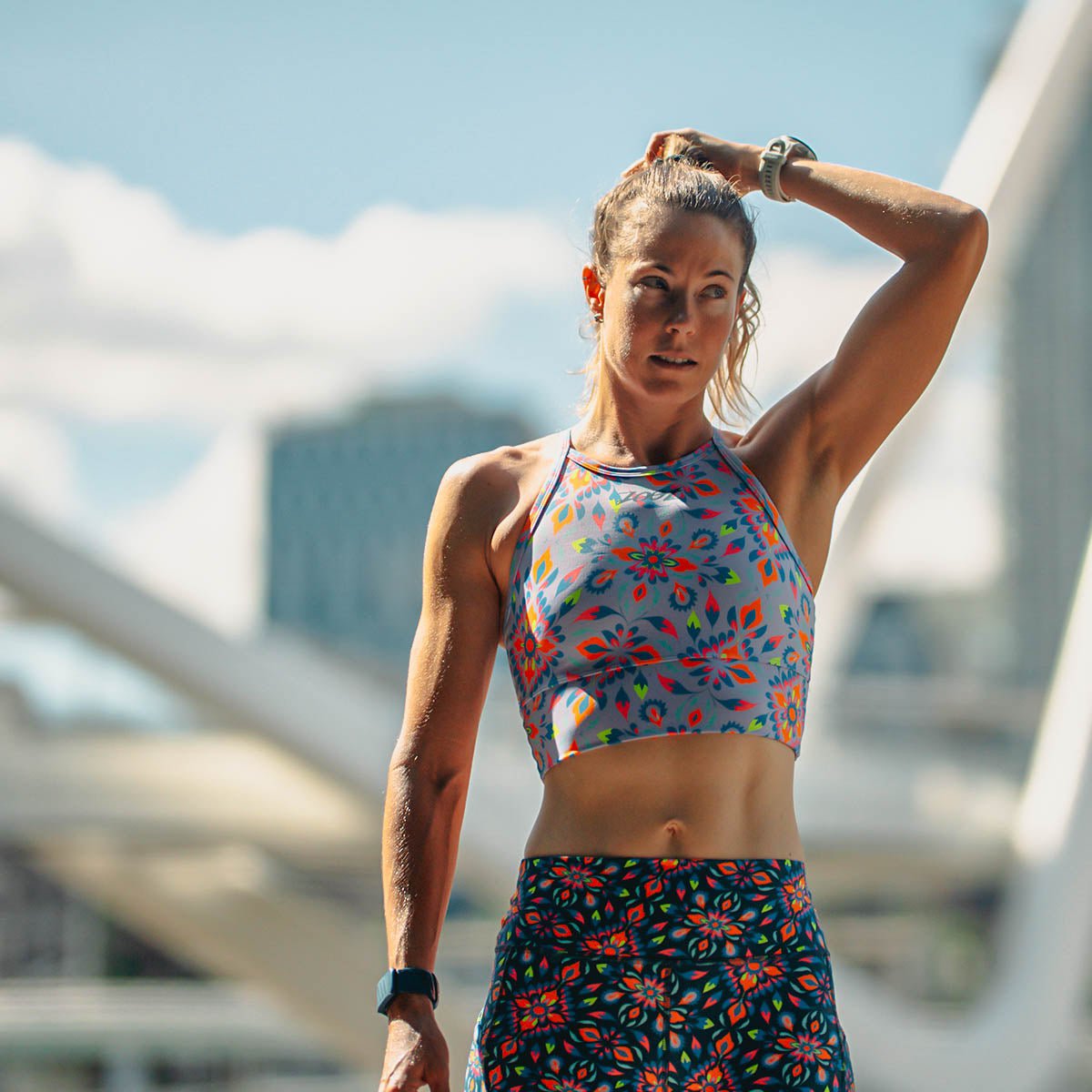 Women's Ltd Run Crop Kaleidoscope