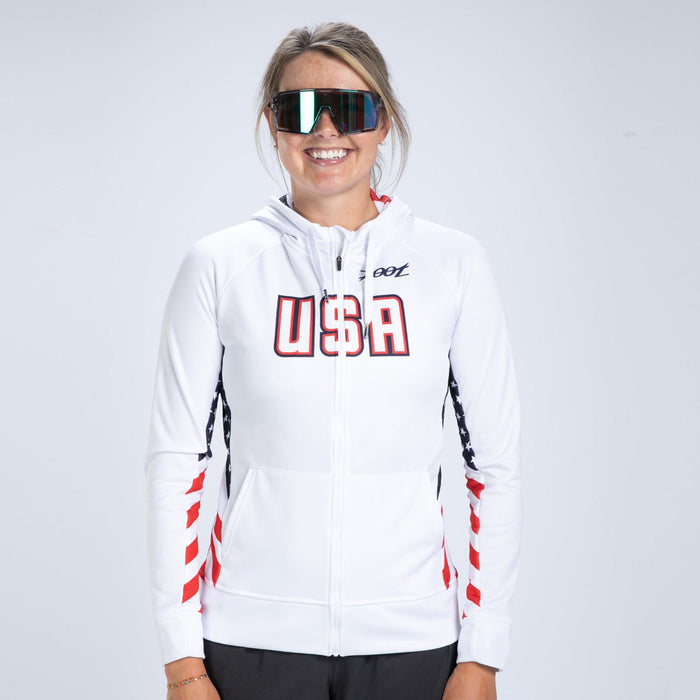Zoot Sports RUN HOODIE Women's Ltd Run Thermal Hoodie - USA Flag