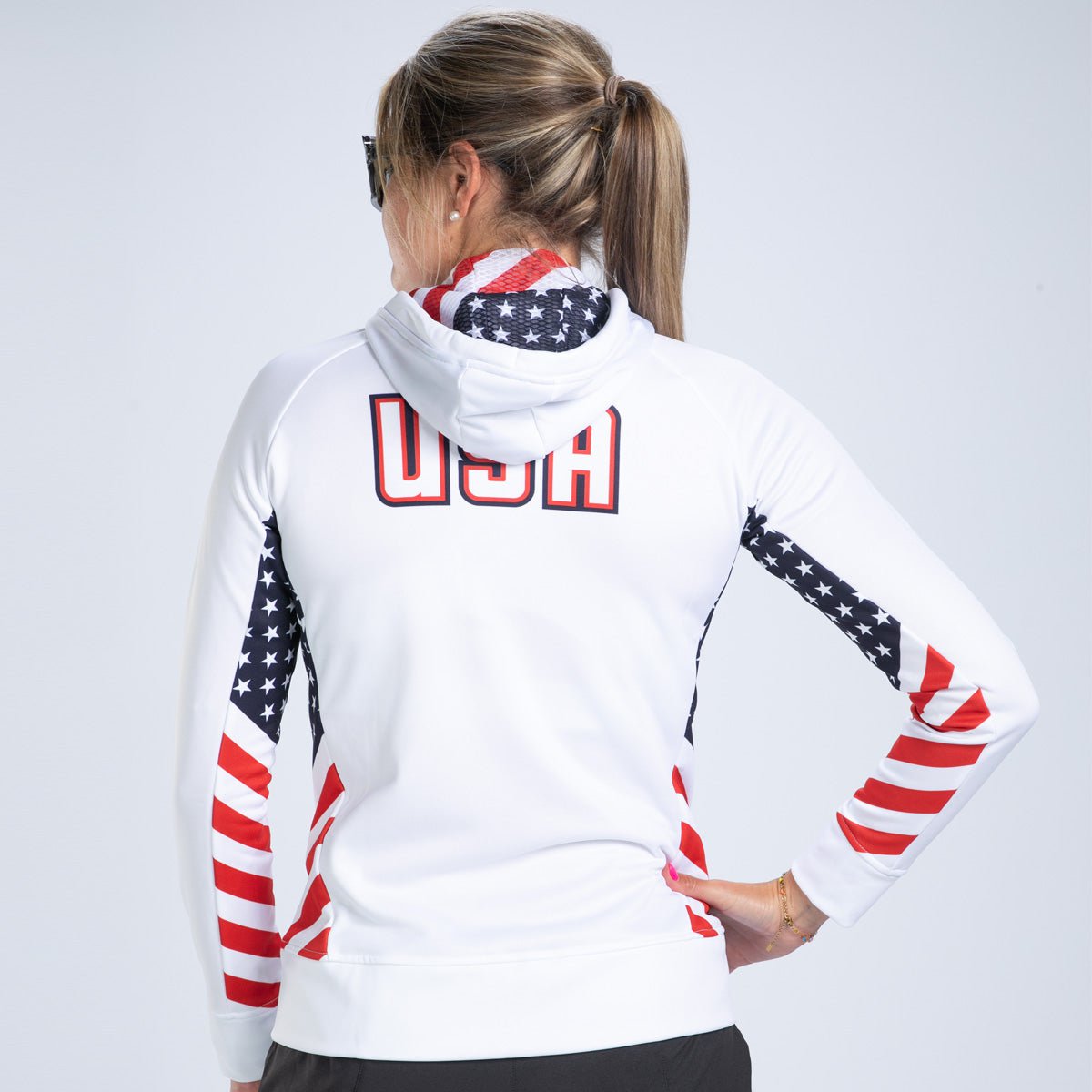 Zoot Sports RUN HOODIE Women's Ltd Run Thermal Hoodie - USA Flag