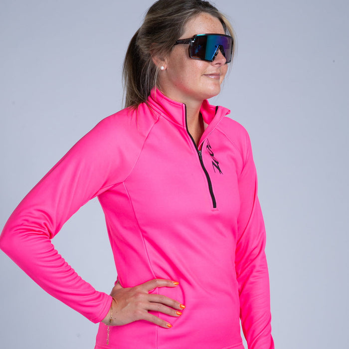 Zoot Sports RUN JACKETS Women's Ltd Run Thermal Half Zip - Hi Viz Pink