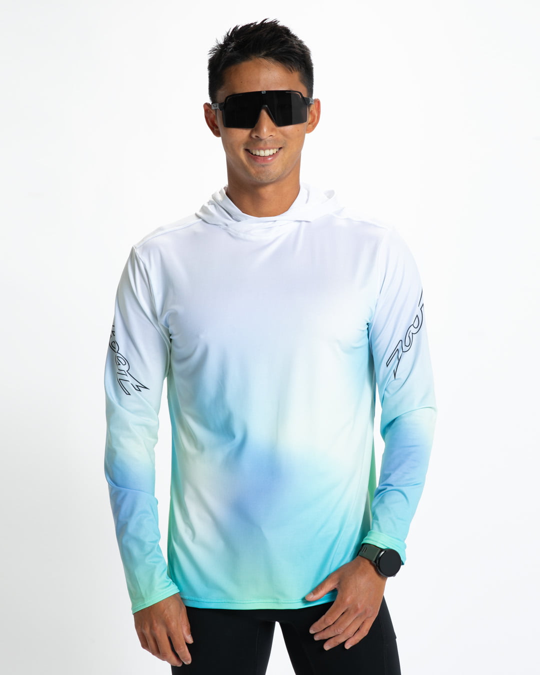 【新品未使用】zoe Sunshade Hoodie Shirts stripe Men's Ltd Run Sun Stop Hoodie - Sunset – Zoot Sports