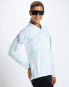Zoot Sports RUN LONG SLEEVE TEES Women's Ltd Run Sun Stop Hoodie - Blue Hawaii