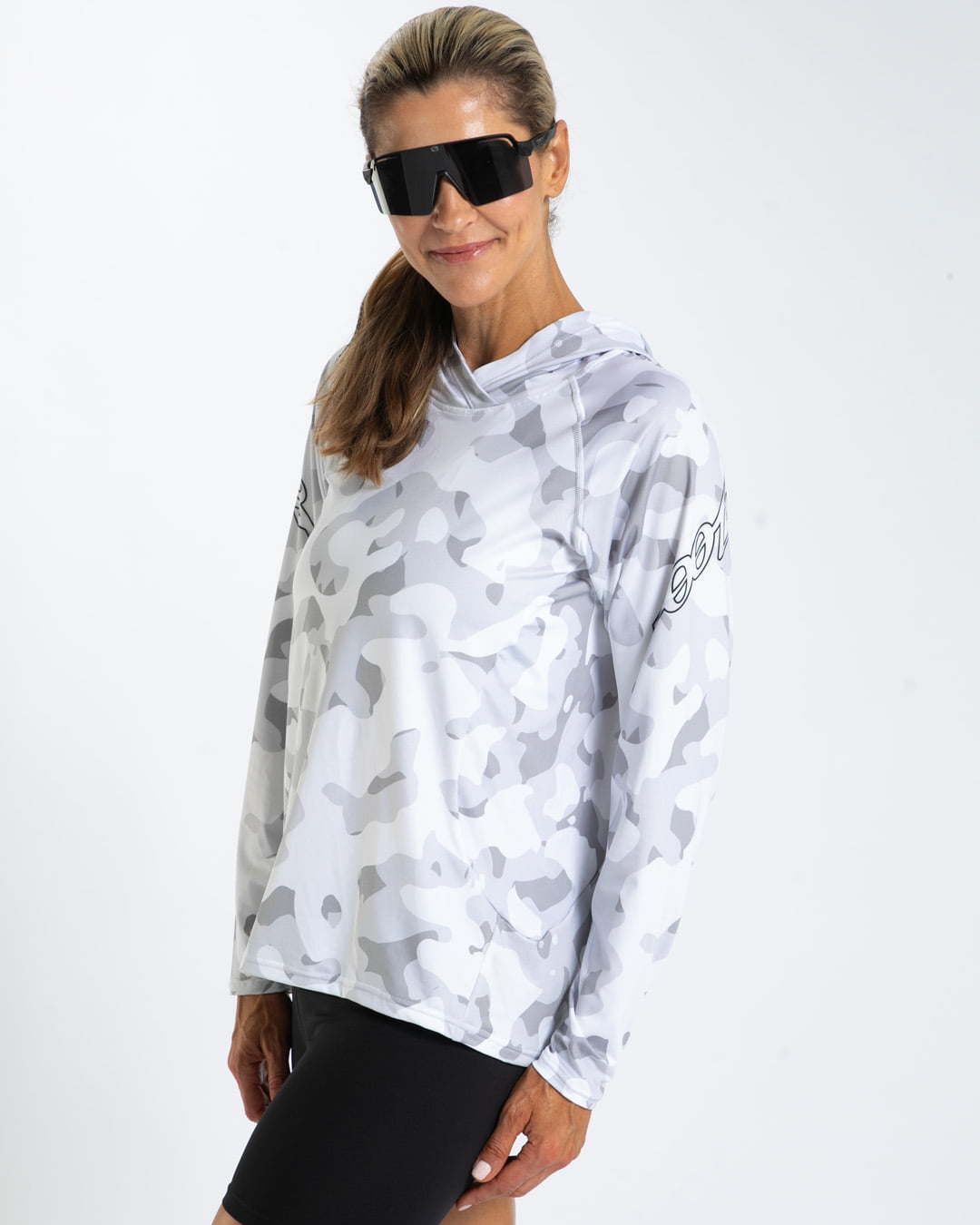 Women's Ltd Run Sun Stop Hoodie - Snow Camo – Zoot Sports