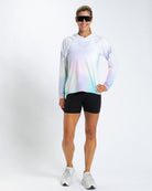 Zoot Sports RUN LONG SLEEVE TEES Women's Ltd Run Sun Stop Hoodie - Sunset