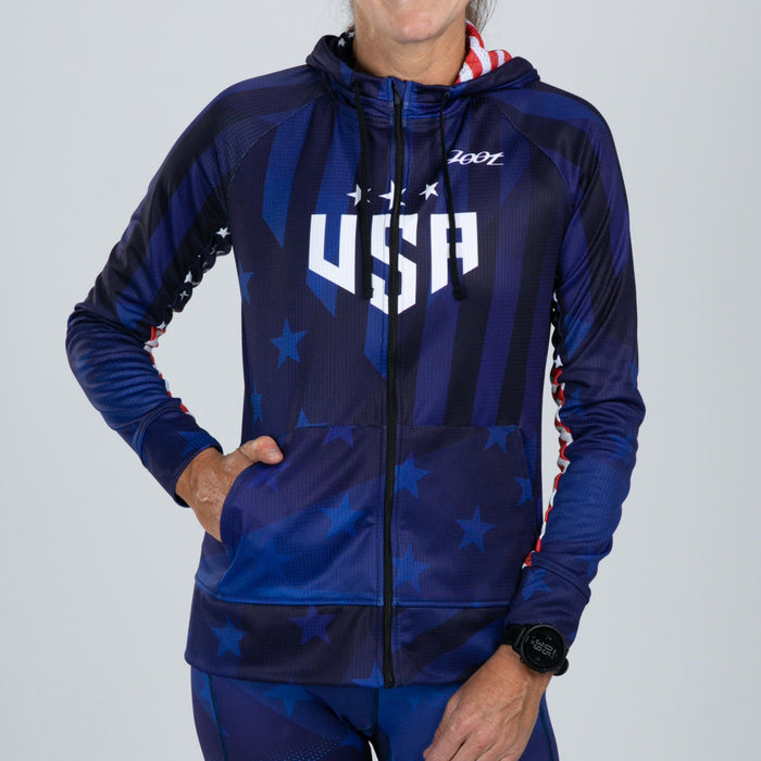 Zoot Sports RUN OUTERWEAR Women's Ltd Run Thermo Hoodie - RWB