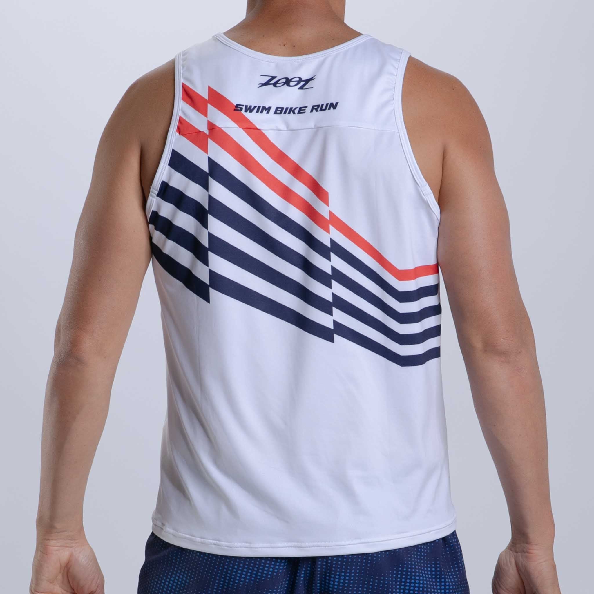 Zoot Sports RUN SINGLET Men's Ltd Run Singlet - Cote d'Azur Stripes