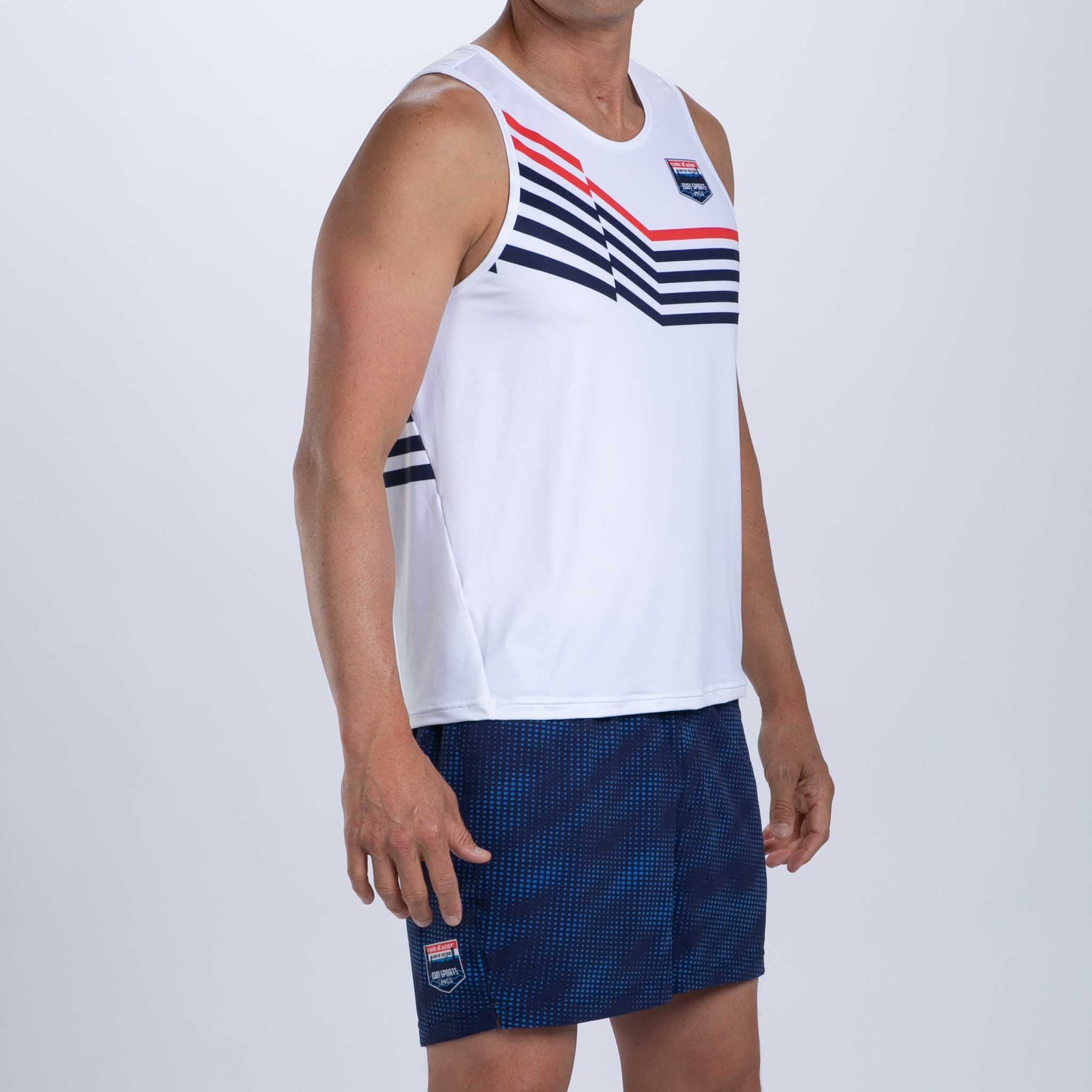 Zoot Sports RUN SINGLET Men's Ltd Run Singlet - Cote d'Azur Stripes