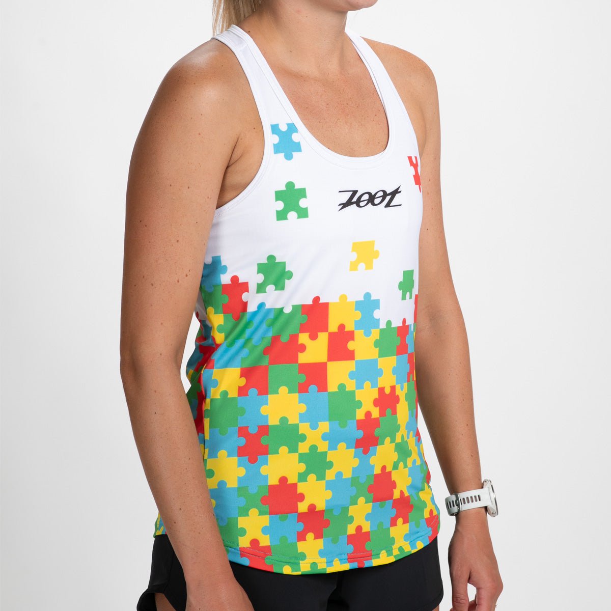 Zoot Sports RUN SINGLET Women's Ltd Run Singlet - Autism Puzzle