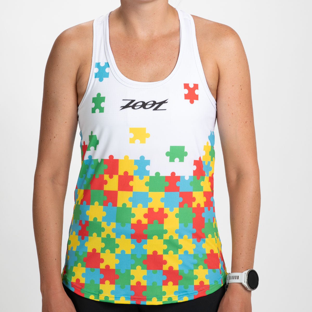 Zoot Sports RUN SINGLET Women's Ltd Run Singlet - Autism Puzzle