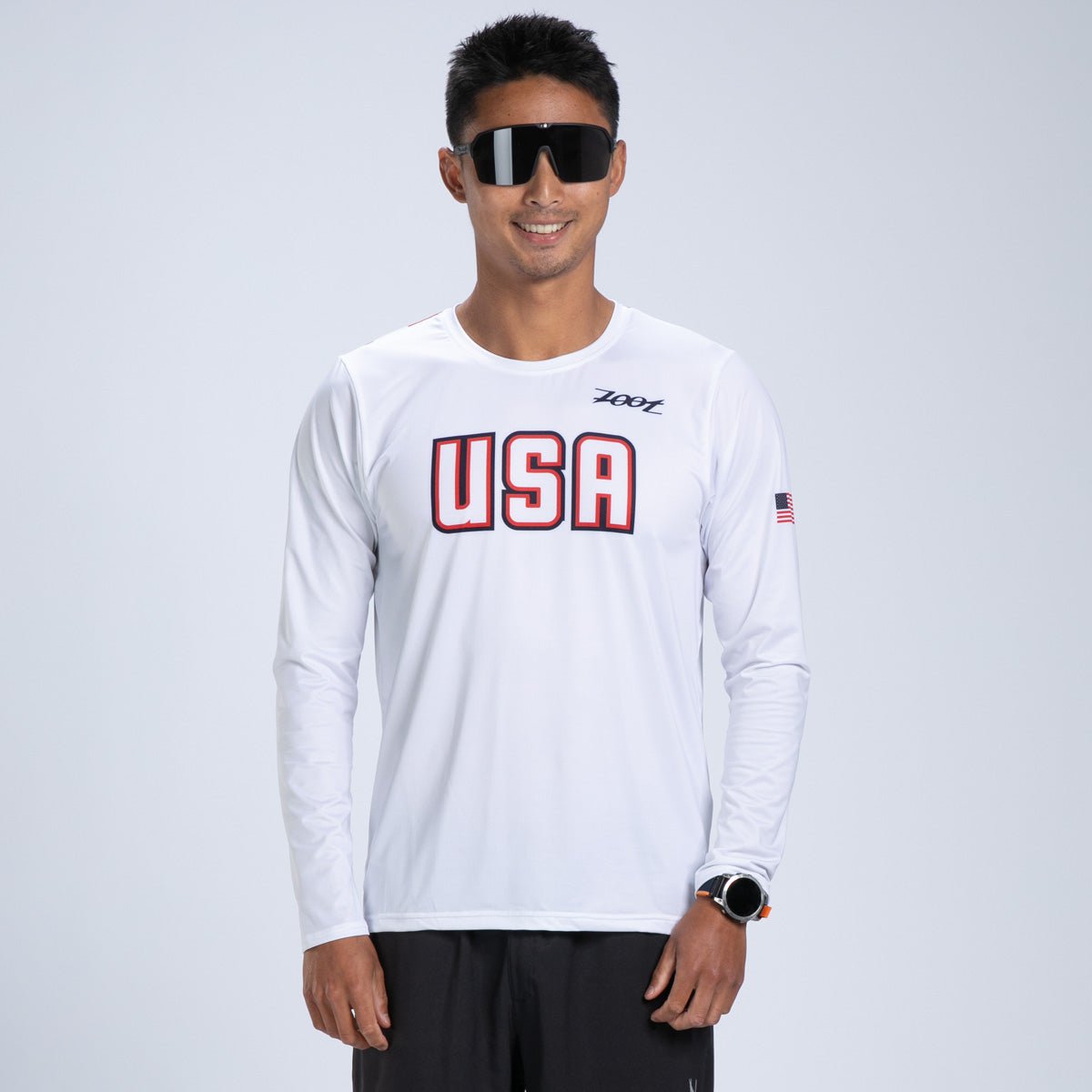 Zoot Sports RUN TEE Men's Ltd Run Ls Tee - USA Flag