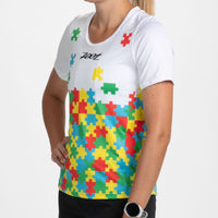 Zoot Sports RUN TEE Women's Ltd Relaxed Fit Run Tee - Autism Puzzle