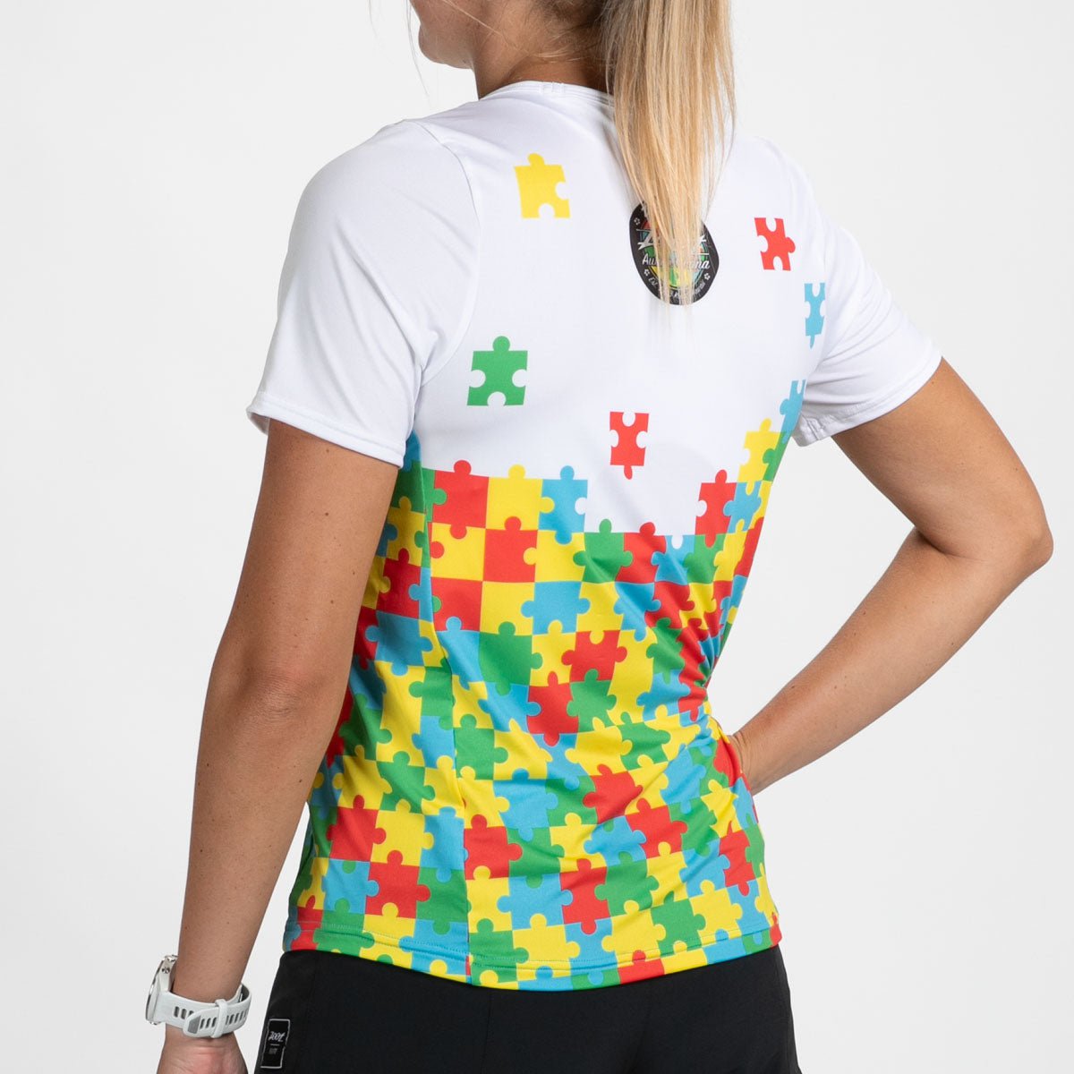 Zoot Sports RUN TEE Women's Ltd Relaxed Fit Run Tee - Autism Puzzle