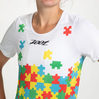 Zoot Sports RUN TEE Women's Ltd Relaxed Fit Run Tee - Autism Puzzle