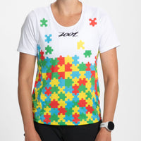 Zoot Sports RUN TEE Women's Ltd Relaxed Fit Run Tee - Autism Puzzle