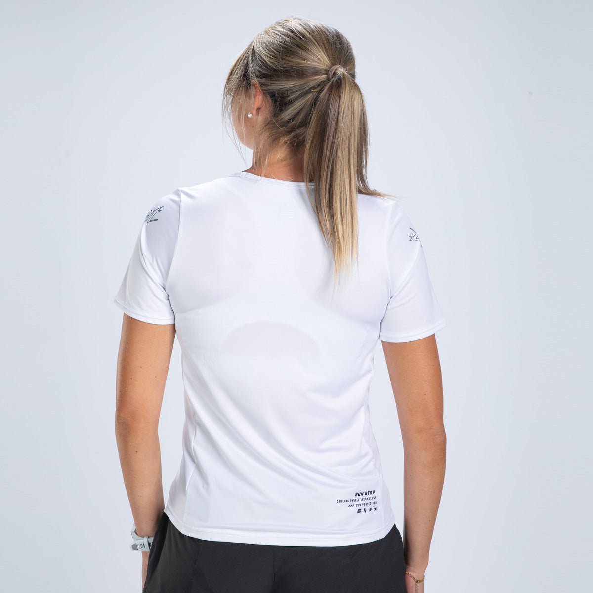Zoot Sports RUN TEE Women's Ltd Run Sun Stop Relaxed Fit Tee - UPF White