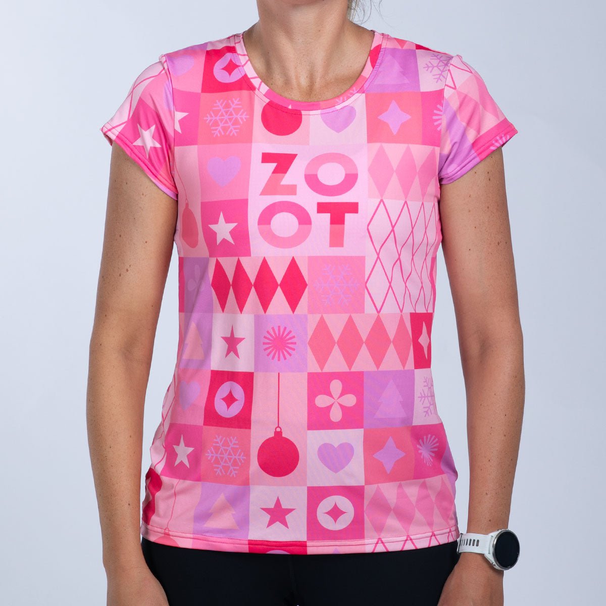 Zoot Sports RUN TEE Women's Ltd Run Tee - Holiday Spirit