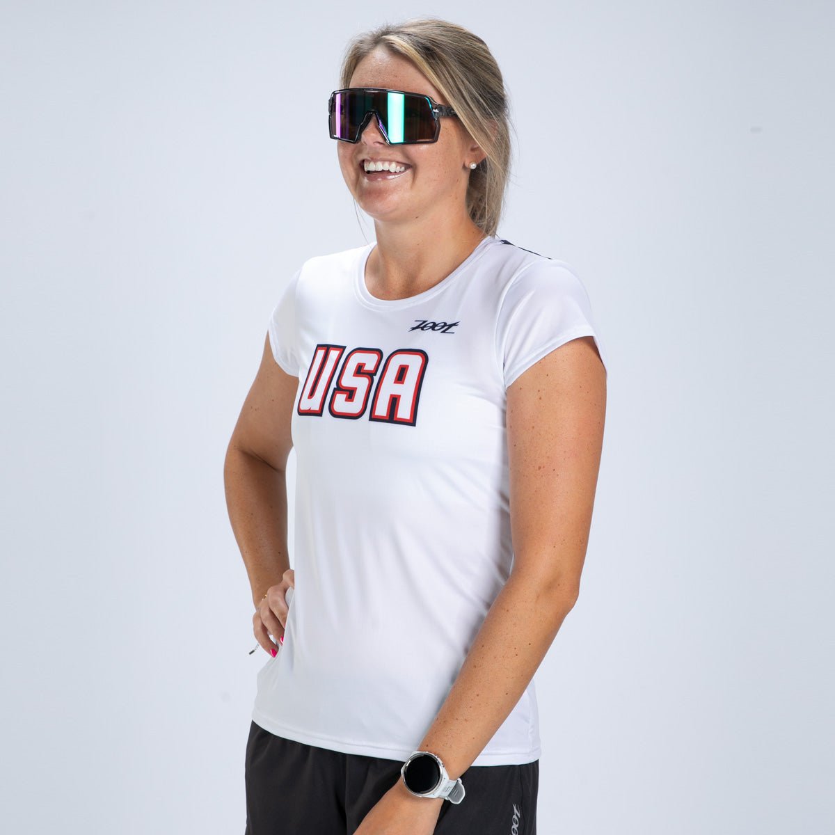 Zoot Sports RUN TEE Women's Ltd Run Tee - USA Flag