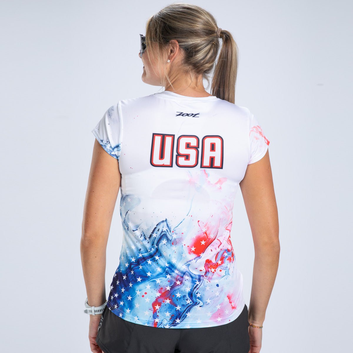 Zoot Sports RUN TEE Women's Ltd Run Tee - USA Magic