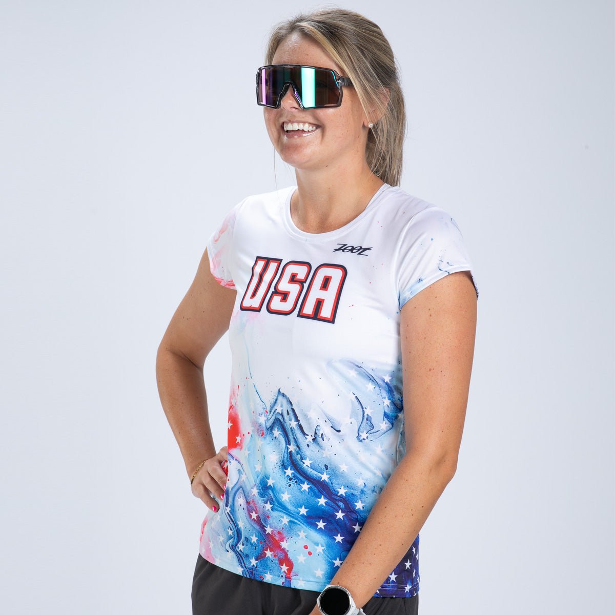 Zoot Sports RUN TEE Women's Ltd Run Tee - USA Magic