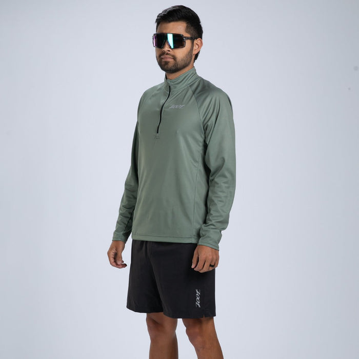 Zoot Sports RUN TOPS Men's Core Run 1/2 Zip - Army Green