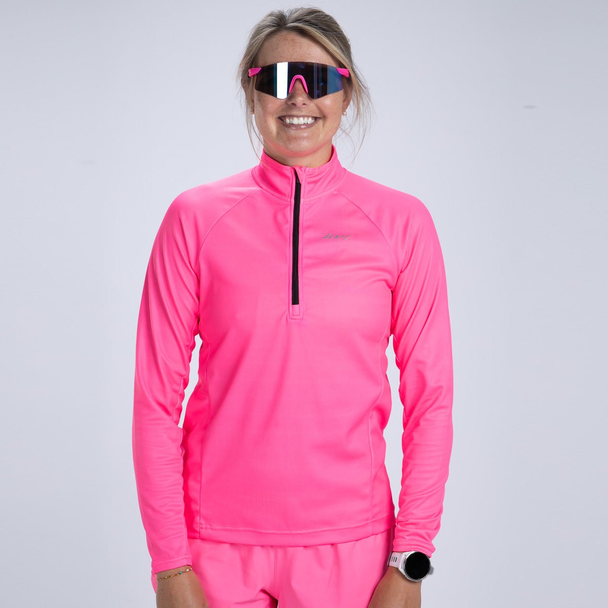 Zoot Sports RUN TOPS Women's Core Run 1/2 Zip - Bright Pink