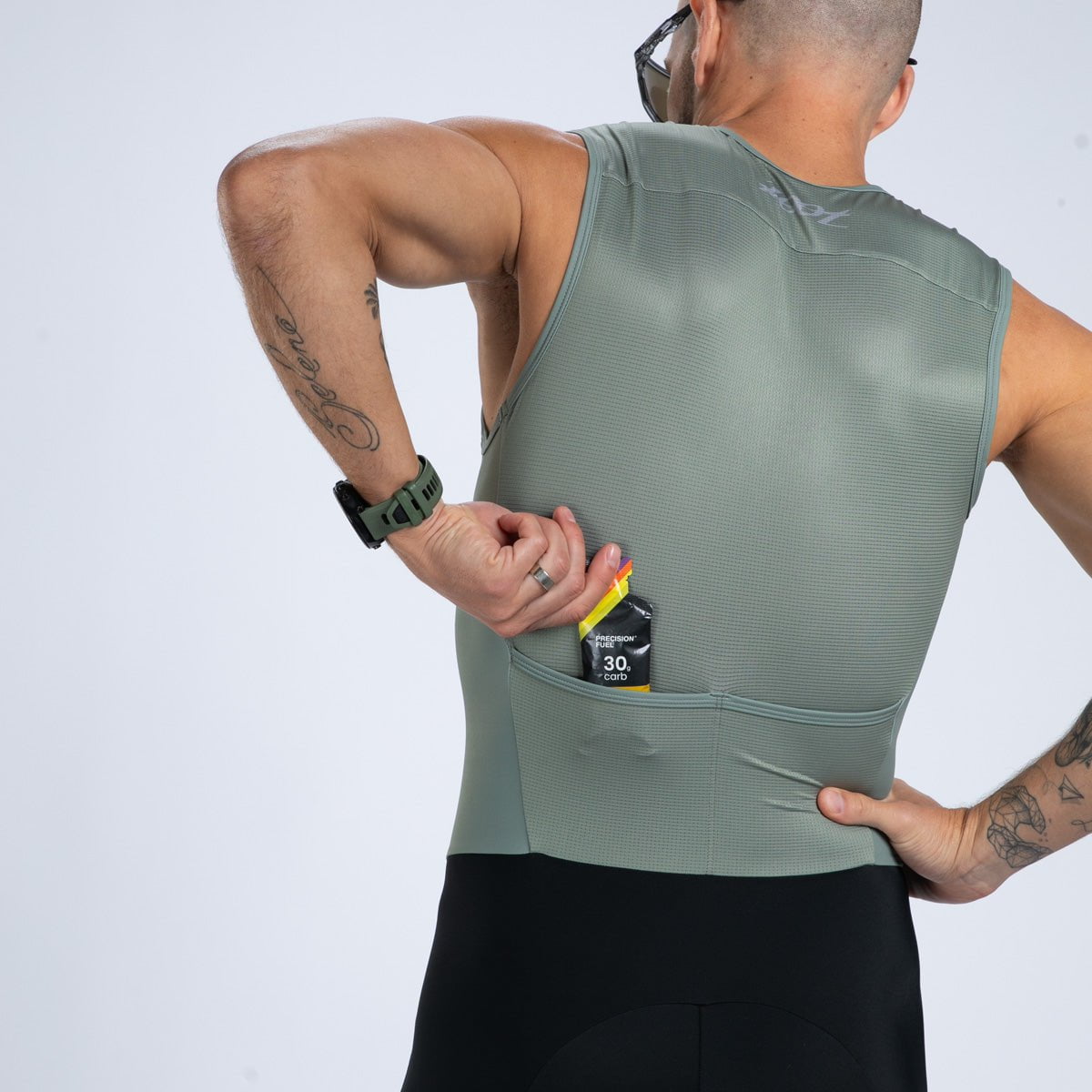 Zoot Sports TRI RACESUITS Men's Core Tri Slvs Fz Racesuit - Army Green