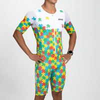 Zoot Sports TRI RACESUITS Men's Ltd Tri Aero Fz Racesuit - Autism Puzzle