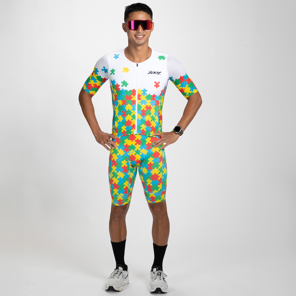 Zoot Sports TRI RACESUITS Men's Ltd Tri Aero Fz Racesuit - Autism Puzzle