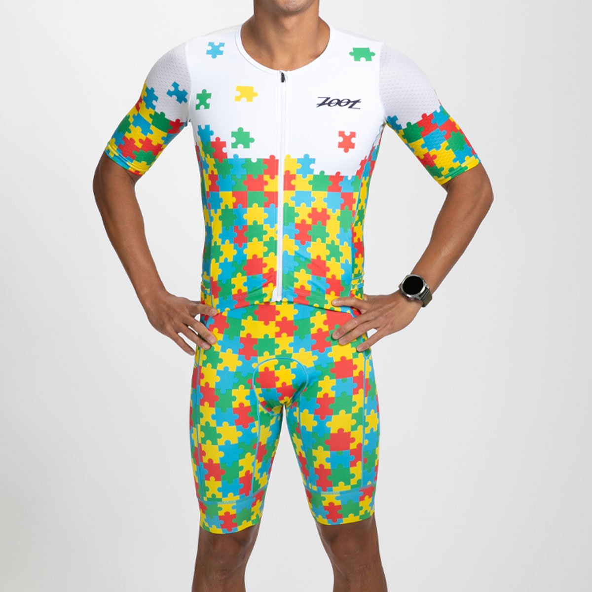 Zoot Sports TRI RACESUITS Men's Ltd Tri Aero Fz Racesuit - Autism Puzzle