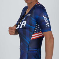 Zoot Sports TRI RACESUITS Men's Ltd Tri Aero Fz Racesuit - RWB