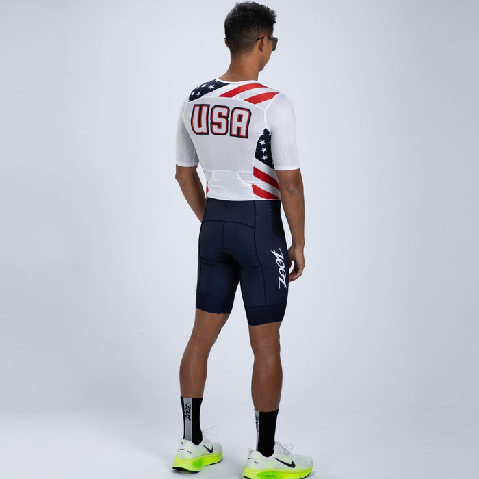 Zoot Sports TRI RACESUITS Men's Ltd Tri Aero Fz Racesuit - USA Flag