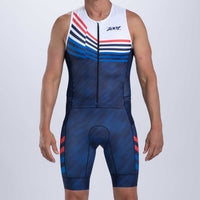 Zoot Sports TRI RACESUITS Men's Ltd Tri Aero Slvs Fz Racesuit - Cote d'Azur