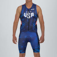 Zoot Sports TRI RACESUITS Men's Ltd Tri Slvs Fz Racesuit - RWB