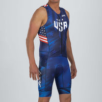 Zoot Sports TRI RACESUITS Men's Ltd Tri Slvs Fz Racesuit - RWB