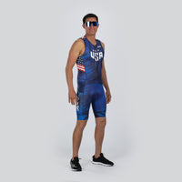 Zoot Sports TRI RACESUITS Men's Ltd Tri Slvs Fz Racesuit - RWB