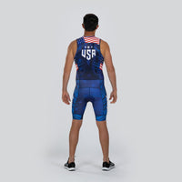 Zoot Sports TRI RACESUITS Men's Ltd Tri Slvs Fz Racesuit - RWB