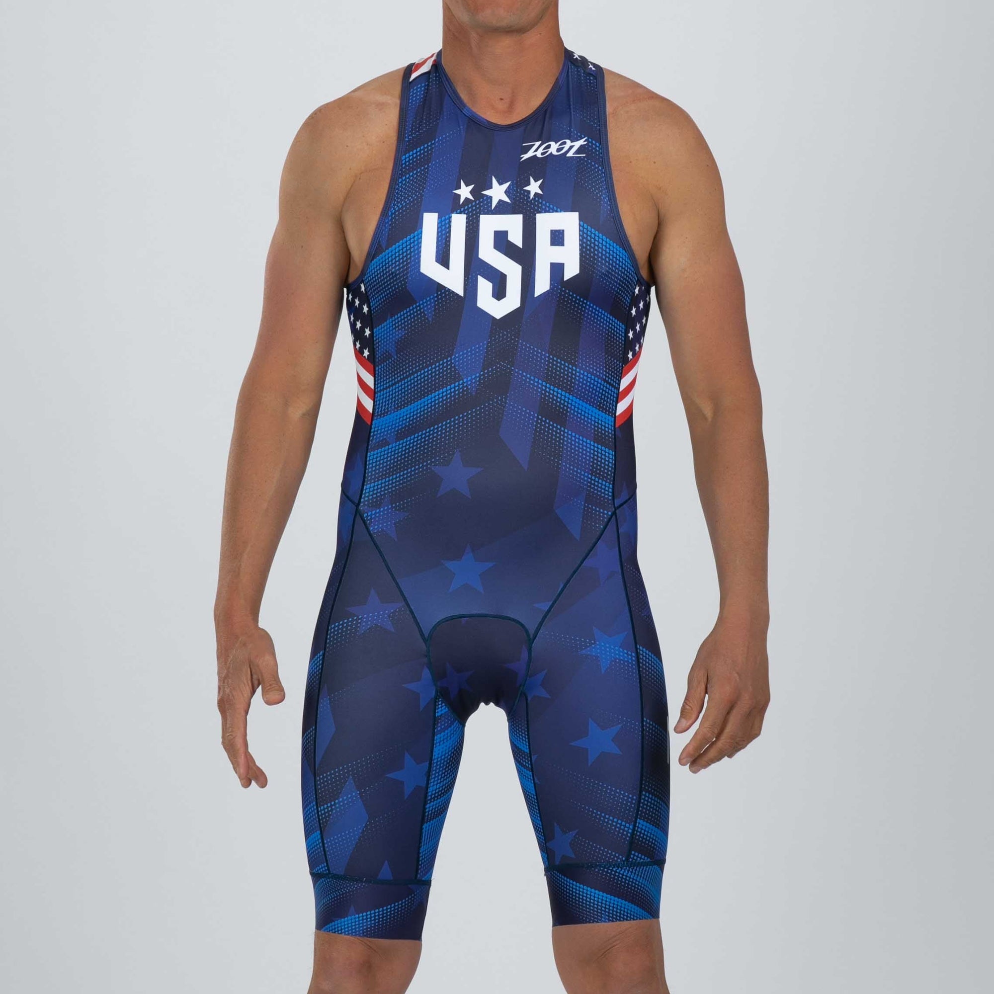 Zoot Sports TRI RACESUITS Men's Sprint Backzip Racesuit - RWB