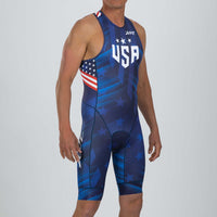 Zoot Sports TRI RACESUITS Men's Sprint Backzip Racesuit - RWB