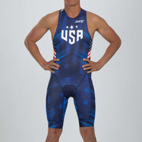 Zoot Sports TRI RACESUITS Men's Sprint Backzip Racesuit - RWB