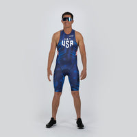 Zoot Sports TRI RACESUITS Men's Sprint Backzip Racesuit - RWB