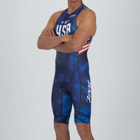 Zoot Sports TRI RACESUITS Men's Sprint Backzip Racesuit - RWB