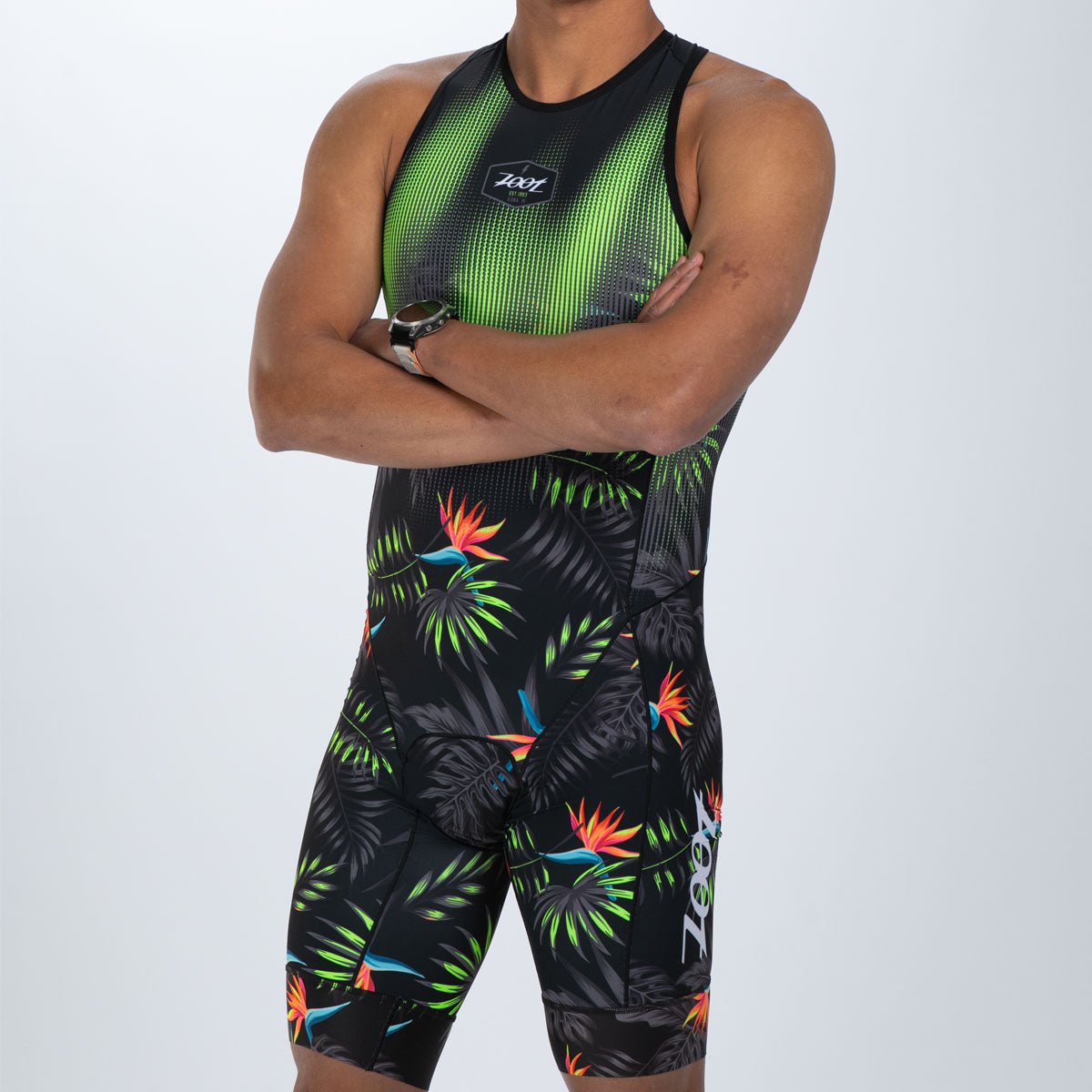 Zoot Sports TRI RACESUITS Men's Sprint Tri Hyperglide Backzip Racesuit - Tropical Magic