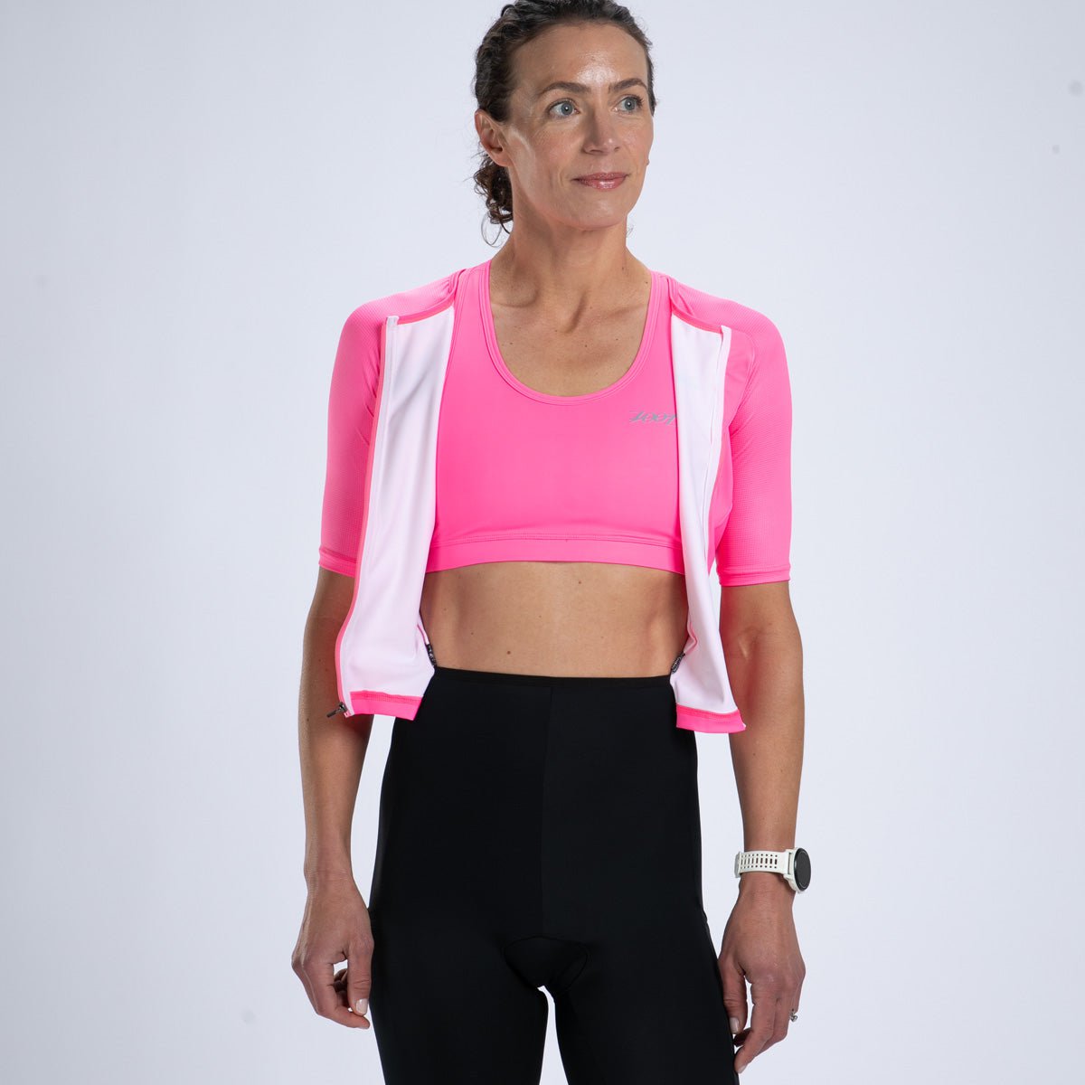 Zoot Sports TRI RACESUITS Women's Core Tri Aero Fz Racesuit - Bright Pink