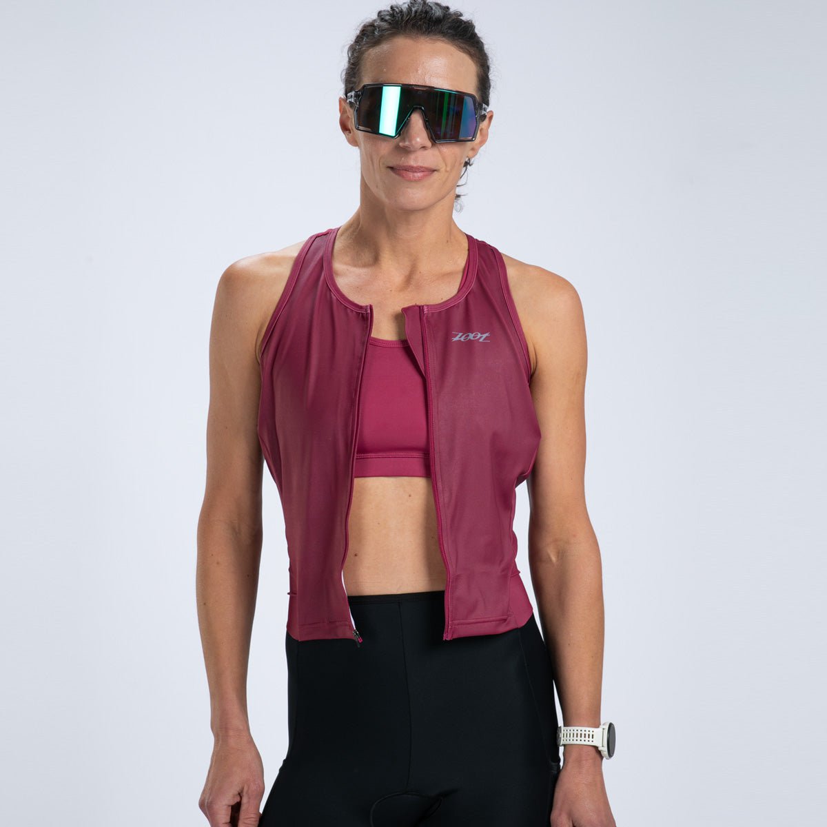 Zoot Sports TRI RACESUITS Women's Core Tri Slvs Fz Racesuit - Plum