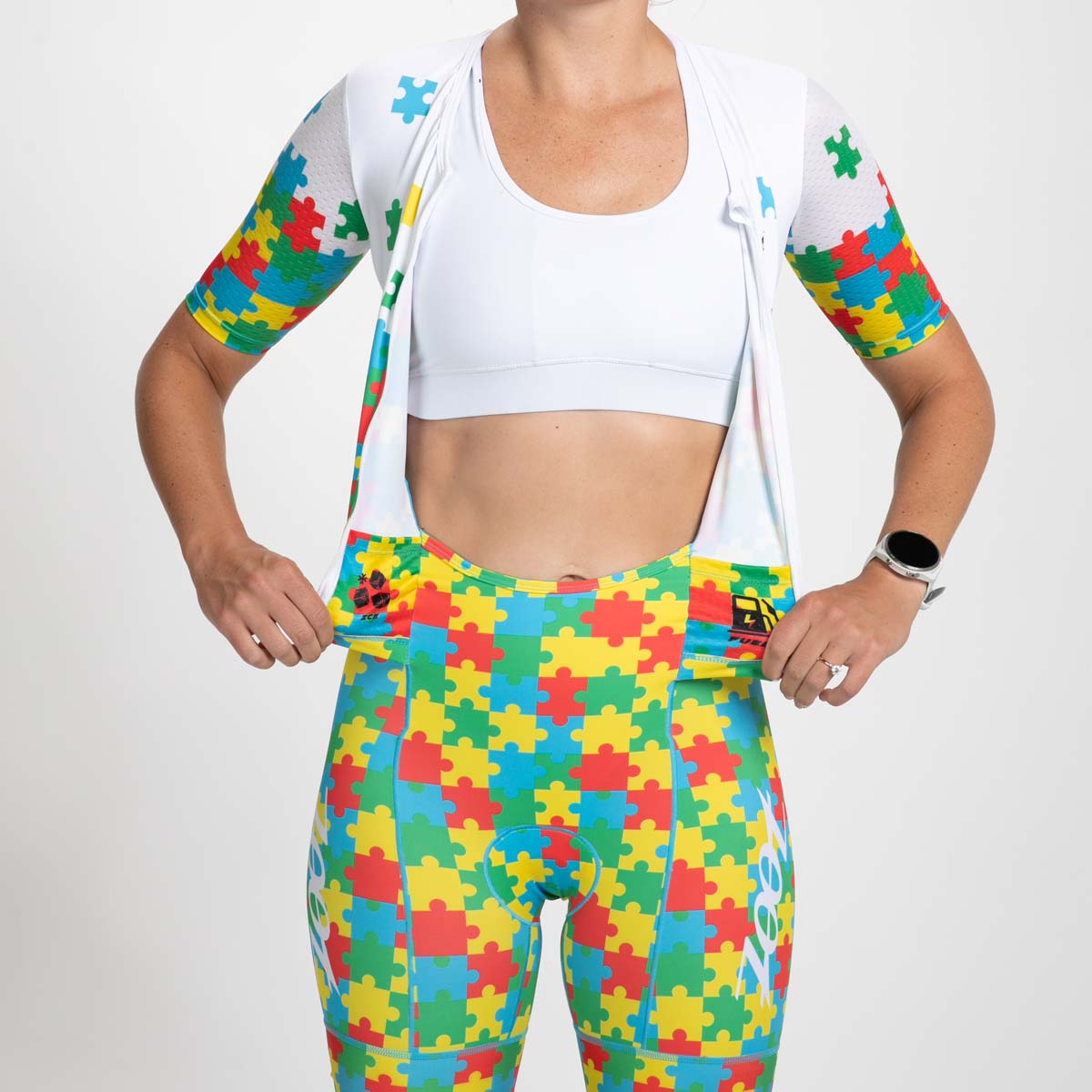 Zoot Sports TRI RACESUITS Women's Ltd Tri Aero Fz Racesuit - Autism Puzzle