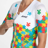 Zoot Sports TRI RACESUITS Women's Ltd Tri Aero Fz Racesuit - Autism Puzzle