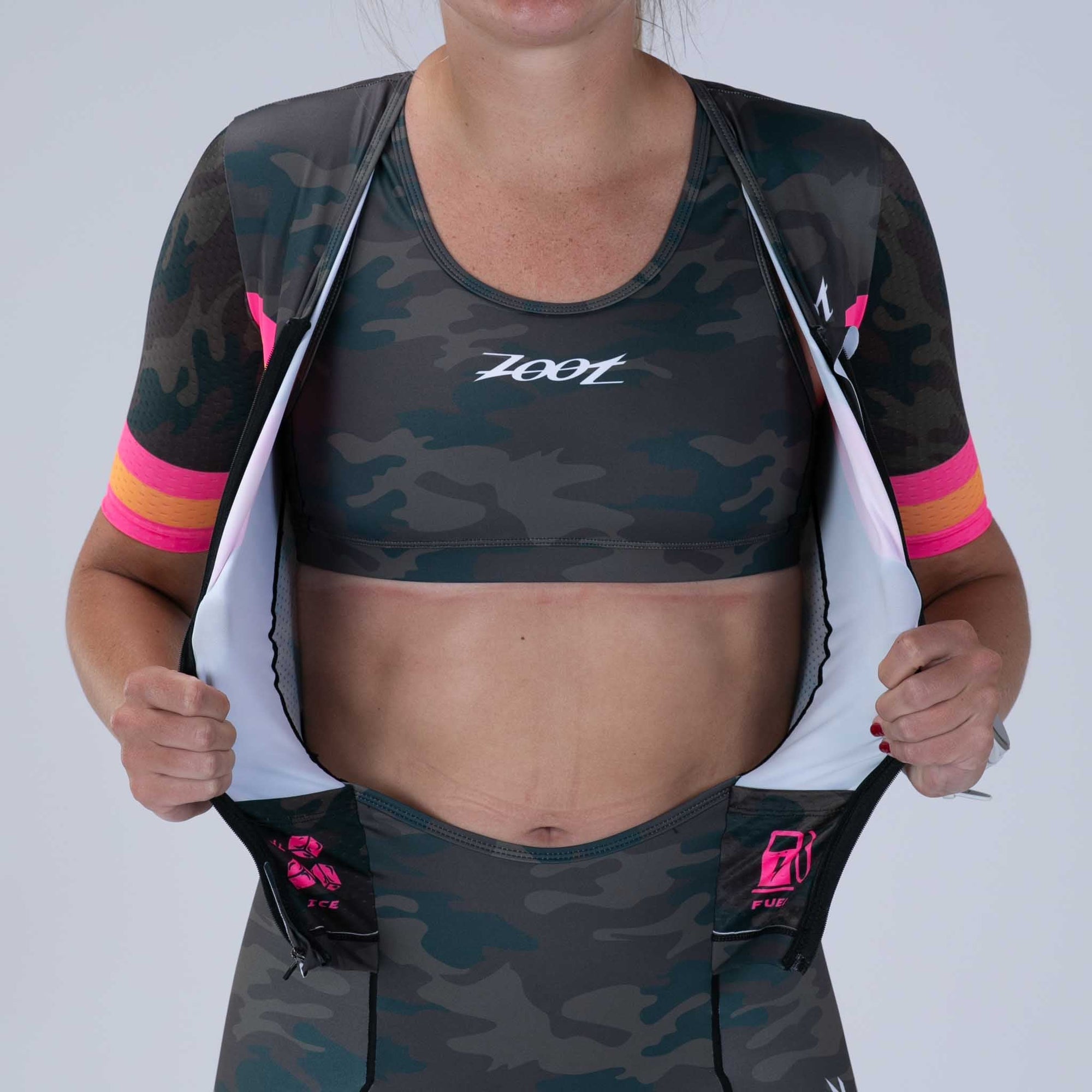 Zoot Sports TRI RACESUITS Women's Ltd Tri Aero Fz Racesuit - Cali Camo